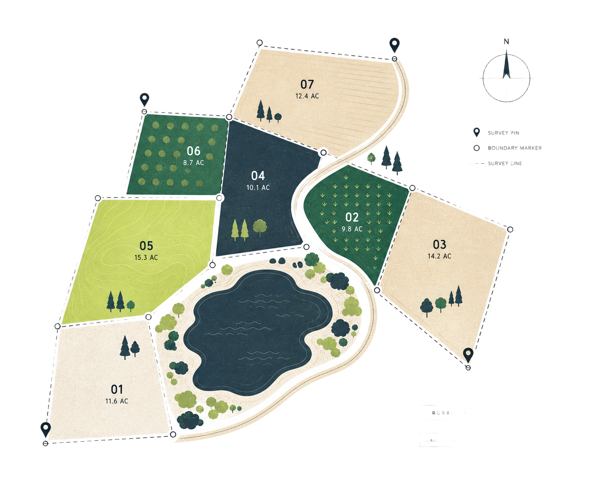 Isometric illustration of selling land for cash